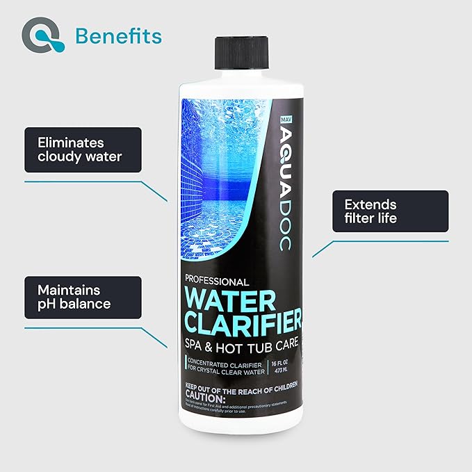 Spa Clarifier & Hot Tub Clarifier for Fast Acting Cloudy Water Treatment, The Spa Clarifier Hot Tub Owners Love, Use Our Hot Tub Water Clarifier to Keep Your Spa Clear & Balanced - MAV AquaDoc 16oz