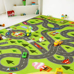 HOMORE Kids Play Mat Rug, Fun and Educational City Play Rug for Hot Wheels Track Racing and Toys, Kids Carpet Playmat Area Rug for Children Bedroom Play Room Nursery, 3x5 Feet