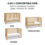 Davinci Hunter 3-in-1 Convertible Crib, Honey, Easy Assemble, Greenguard Gold Certified
