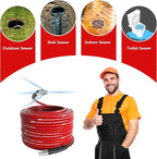 NaiNai 50FT Sewer Jetter Kit for Pressure Washer,1/4 Inch NPT Sewer Jetting Hose,Pressure Washer Drain Cleaner Hose 5800PSI with Sewer Jetter Nozzles, Gloves, Waterproof Tape, Apron (50FT)
