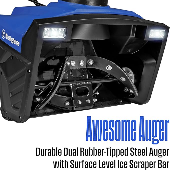 Westinghouse WSnow20 Corded Snow Blower 20 Inch, Steel Auger, Dual LED Lights, 1800 Watt Motor, Electric Snow Blower with 25ft Throwing Distance, Plows 680lbs/min, Adjustable Chute