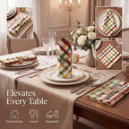 Urban Villa Cloth Napkins Cotton 20x20 (Set of 12) Check Print