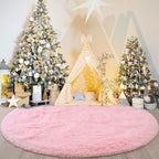 Pink Round Rug for Bedroom, Super Fluffy Circle Rugs for Baby Nursery, 5'X5' Feet Furry Carpet for Children Kids Room, Cute Soft Shaggy Rug for Girls Home Decor, Fuzzy Plush Carpets for Dorm