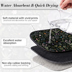 Forest Aesthetics Dish Drying Mat for Kitchen Counter Coffee Bar 18x24 in | Decorative Non Slip Absorbent Kitchen Dishes Drainer Mat, with Anti-slip Rubber Backing & Hanging Loop, for Sink, Home Gift