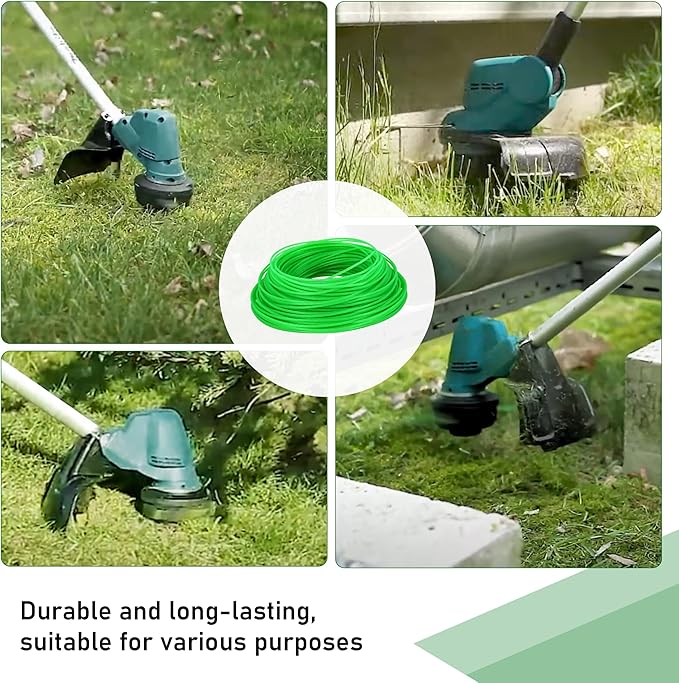 080 Twisted Trimmer Line T-03866 for Makita Gas and Electric Grass Trimmer and Brushcutters,0.080In Weed Wacker String Compatible with Most Cordless Trimmers Standard Models -- Green 175Ft 1/2 lbs