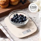 Greater Goods Food Scale – Digital Kitchen Scale, 1g Precision, Easy-Tare & Quick Conversion, Slim Compact Design, Durable & Portable | Ideal for Cooking, Baking & Meal Prep (Birch White)