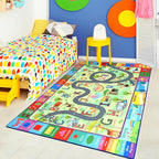 Terrug Kids Rugs for Playroom, Educational Classroom Rug for Kids Room, Washable Nursery Rug Carpet Non Slip Playroom Rug Play Mat for Learning ABC Rug, Numbers, Animal, Colors, Season, 4X6 Feet