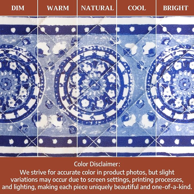 Maison d' Hermine Pot Holders 100% Cotton Potholders (8" x 8", Pack of 2) | Heat Resistant Hot Pads with Loop BBQ Cooking Baking Farmhouse Kitchen Handling Hot Pans Spring Summer - Melodie Bleue