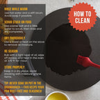 Chef Pomodoro Cast Iron Pizza Pan, Pre-Seasoned Dosa Pan with Handles, Flat Pan for Oven, Round Griddle for Dosa Tawa Roti, Comal for Tortillas, Baking Stove, Oven, Grill BBQ and Campfire (15-inch) | Round Griddle for Dosa, Tawa, Roti, Comal; Oven, Gri...