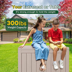45 Gallon Resin Deck Box, Waterproof Outdoor Storage Bin for Patio, Poolside, and Garden, Lockable & UV-Resistant, Ideal for Small Spaces, Grey