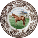 Spode Woodland Thoroughbred Horse 10.5" Dinner Plate - Fine Earthenware, Dishwasher & Microwave Safe, Made in England - Seasonal Dinnerware for Holiday Table Settings, Warm Oven Safe to 225°F