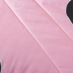 Love Pattern Girls Pink Comforter Set Queen Size, Blush Pink Cute Love Heart Sexy Comforter Bedding Set for All Seasons, Geometric Soft Microfiber 3 Pieces Comforter Set with Pillowcases