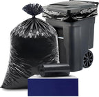 Plasticplace 95-96 Gallon Heavy Duty Black Trash Bags - Contractor Grade, Extra Large Garbage Bags for Construction & Outdoor Trash Cans, 1.2 Mil Thick, 61” x 68” (15 Count Roll)