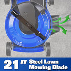 BILT HARD 21 Inch Lawn Mower Gas Powered, 4-Cycle 201cc Engine, 3-in-1 Push Lawnmower with Bagging, Mulching & Side Discharge, Adjustable 8-Positions Cutting Height, Easy Start