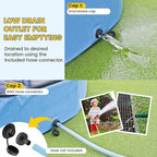97" Foldable Dog Pool Kiddie Swimming Pool, Plastic Non-Slip Hard Shell Kids Wading Pool, Large Portable Collapsible Pet Puppy Bathing Tub, Heavy Duty - Family Size, 8 ft x 16 inch.D - 5XL