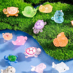 140 Pack Mini Animals Tiny Duck，Cow，Bee Figurines Bulk for Miniature Dollhouse Decor Accessories Garden Aquarium Potted Ornament Party DIY Charms Office Classroom Activity to Hide