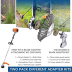 10 Inch Steel Wire Rotary Brush Cutter Trimmer Head Sets Weed Blade Cutter with Adapter Kit Compatible with Stihl, Husqvarna,String Trimmers, Gardening Lawnmower, Moss Grass Rust Removal
