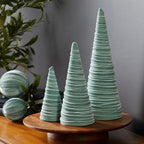 Your Heart's Content Sage Velvet Trees Set of 3, Spring Tree Tabletop, Elegant Mantel Accent, Tablescape, Modern Farmhouse Wedding Centerpiece (Sage)