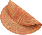 SHACOS Round Braided Placemats Set of 6 Fall Place Mats Washable Polyester 15 inch Round Table Mats for Dining Table Wedding Party Decor (Fall Color Mix, 6)