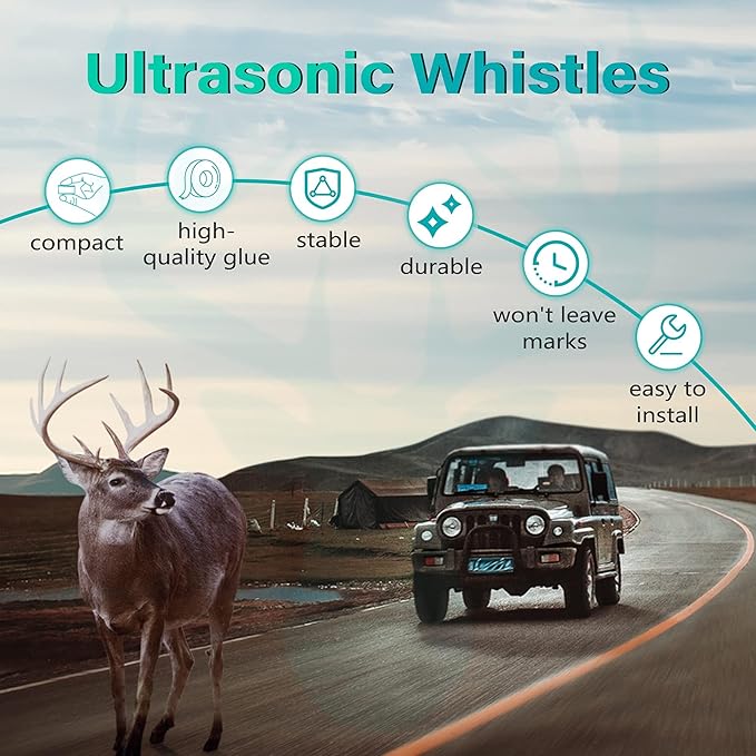 Elook Upgraded Deer Whistles for Car,Double Horn,2 Pack | Save Deer,for Vehicles and Trunks,Registered Patent
