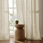 Joydeco Linen Curtains 96 Inch Length 2 Panel Sets,Light Filtering Curtains for Bedroom 52 Inch Wide Living Room Drapes with Back Tabs & Rod Pockets (W52 x L96 Inch, Linen)