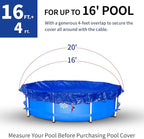 20Ft Pool Covers for (16Ft) Above Ground Pools, Winter Pool Cover,Heavy Duty Above Ground Pool Cover Includes Winch and Cable,UV Protection, Strength&Durability,Blue/Black(Cover Only)