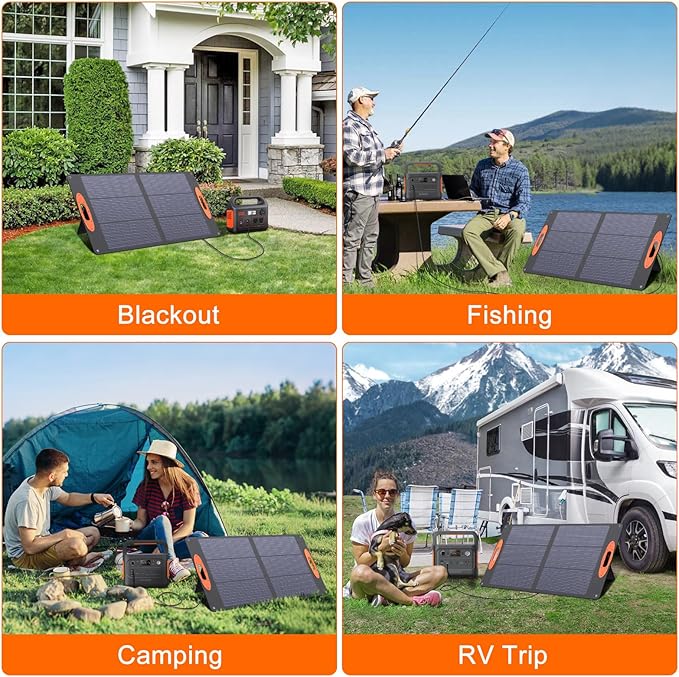 N-Type 16BB 100W Portable Solar Panel 18V Mono ETFE Foldable Solar Panel,25% High Efficiency IP68 Waterproof for Camping Outdoor RV Blackout