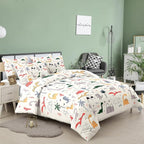 NINENINE Dinosaur Comforter Sets for Girls,Queen Size Bedding Sets for Girls Kids,Dinosaur Bedding Sets Cute Bed Sets with 1 Comforter 2 Pillowcases