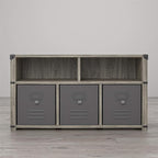 Little Seeds Nova Bedroom Grey Storage Bench, Gray Oak