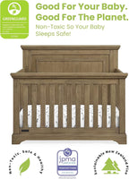 Delta Children Simmons Kids Paloma 4-in-1 Convertible Crib, Greenguard Gold Certified, Rustic Acorn