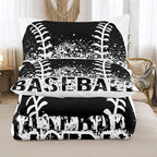 Bodhi Kids Comforter Twin,Boys Baseball Comforter Set,Teen Boy Bedding Set for Kids,Black and White Comforter Bedding Set with Pillowcases,Sports Baseball Bedding Set