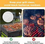 Grill Toppers Set of 10,16x12 Inch Disposable Grill Topper,Non-Stick Aluminum Mats for Outdoor Grills, Easy to Clean