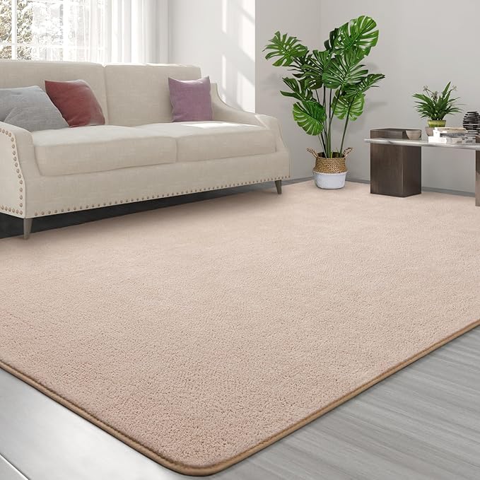 Area Rugs for Bedroom Living Room, 4x6 Ivory Super Soft Comfy Thickened Memory-Foam Indoor Carpets, Modern Aesthetic Minimalist Carpet for Boys Girls Adults Apartment Nursery Home Décor