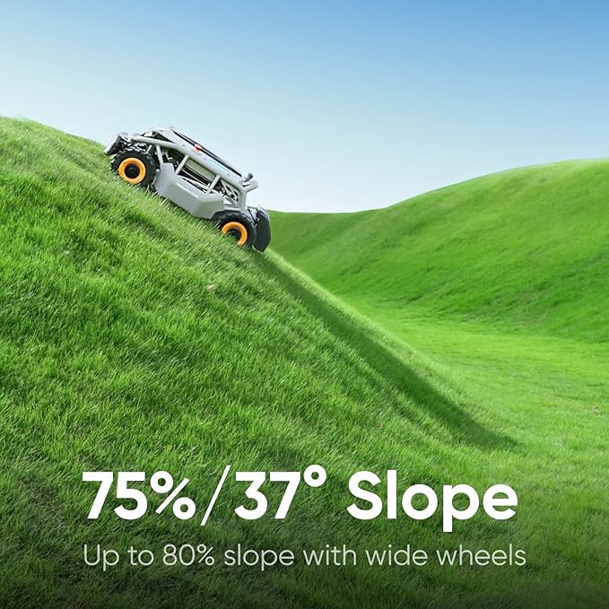 Remote Control Lawn Mower S1 4WD 56V18Ah, Multi-Functions RC Lawn Mower with 1.5-4.3 Inch Cutting Height 21 Inch Real Blade for 75% Slope(37°) with Mowing 1.12 Acres