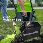 Greenworks 48V (24V x 2) 17" Cordless (Push) Lawn Mower (200+ Compatible Tools), (2) 4.0Ah Batteries and Dual Port Rapid Charger Included