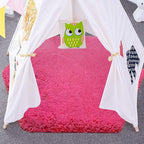 junovo Ultra Soft Rug for Nursery Children Room Baby Room Home Decor Dormitory Hexagon Carpet for Playhouse Princess Tent Kids Play Castle, Diameter 4.6 ft, Hot-pink