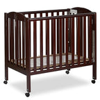 3 in 1 Portable Folding Stationary Side Crib in Espresso, Greenguard Gold Certified , 41x26x40 Inch (Pack of 1)