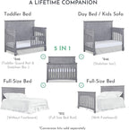 Evolur Santa Fe 5-in-1 Convertible Crib, Storm Grey