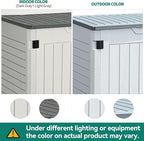 YITAHOME Outdoor Resin Storage Sheds, 39 in Height Lockable Waterproof Horizontal Shed w/o Shelf, Easy to Assemble Shed Storage for Garden Tools, Light Gray