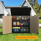 HOMSPARK Outdoor Storage shed, 26 Cu.ft Outdoor Storage Box Waterproof, Outdoor Storage Cabinet for Bike, Garbage Cans, Lawnmower, Garden Accessories, Waterproof, Lockable
