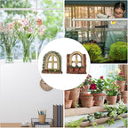 DOITOOL 2Pcs Miniature Fairy Garden Window,Artificial Window Ornament Miniature Fairy Doors Gnome Home Decoration,Resin Landscape Yard Art Garden Sculpture Fish Tank Decoration