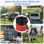 XRDS -RF Solar Extension Cable 10AWG, 10FT Red & Black Solar Panel Wire with Solar Connectors, PV Wire with Disconnect Wrenches & Extra Male/Female Connectors for RV, Camper, Inverter, Off-Grid System