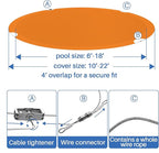 ECOOPTS 16 ft Round Pool Cover for Above Ground Pools, Swimming Pool Cover Protector Winter Safety Cover (Orange)
