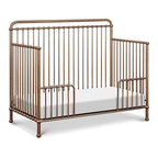 NAMESAKE Winston 4-in-1 Convertible Metal Crib in Vintage Gold, Greenguard Gold Certified
