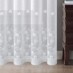 Semi-Sheer Elegant Embroidered Solid White Rod Pocket Window Curtains/Drape/Panels/Treatment 54 x 84,Two Panels