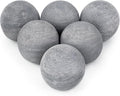 Skyflame Ceramic Balls, Set of 6 Round Fire Stones Set for Indoor and Outdoor Fire Pits or Fireplaces Accessory, 5 Inch, Gray