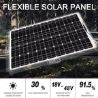 1000 Watt Flexible Solar Panel for RV, 2 × 500 Watt 12 Volt Solar Power Panel Kit with 40A Solar Charge Controller Monocrystalline Solar Panels for Camping Off Grid Car Battery Charging Boat