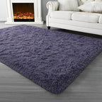Super Soft Fluffy Shaggy Rugs for Living Room Bedroom, Fuzzy Plush Area Rugs for Girls Kids Room Nursery Home Decor, Furry Dorm Rug Cute Non-Slip Indoor Floor Carpet 5x8 Feet, Grey-Purple