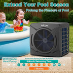 MICOE 17000 BTU Energy Efficient Electric Pool Heater - for Above Ground Pools Up to 15ft (8/11/15ft) & 5,000 Gallons, Ultra Quiet 50dB, 110V/120V with Easy Install Kit