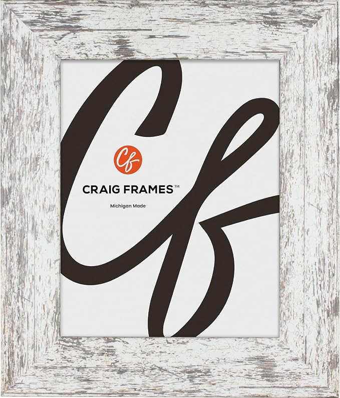 Craig Frames 22x22 White Picture Frame for Posters and Gallery Wall | Lightweight shatter resistant acrylic facing with a rigid backing board, made in the USA